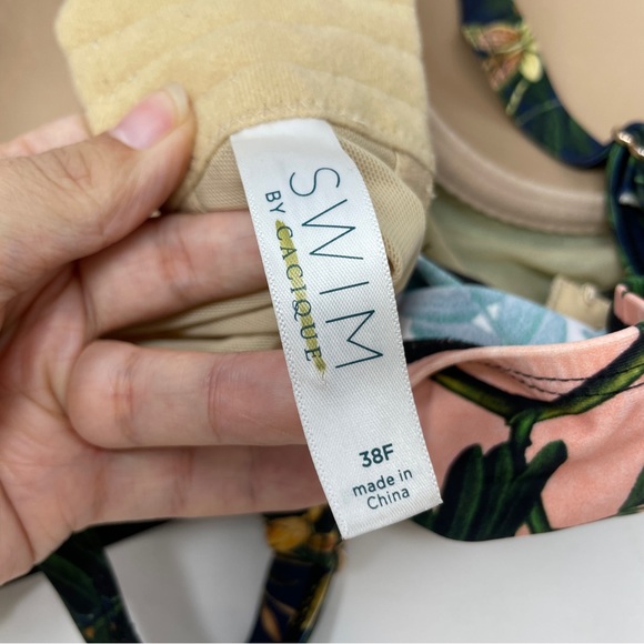 Cacique Swim Havana Tropical Peach Bikini Top Underwire Size 38F Multicolor - Picture 6 of 13